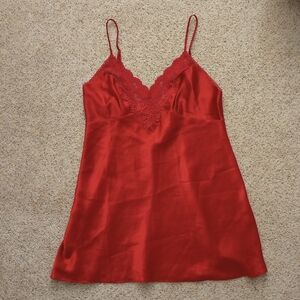 Vintage 1996 Victoria's Secret Slip Lingerie Nightie Red